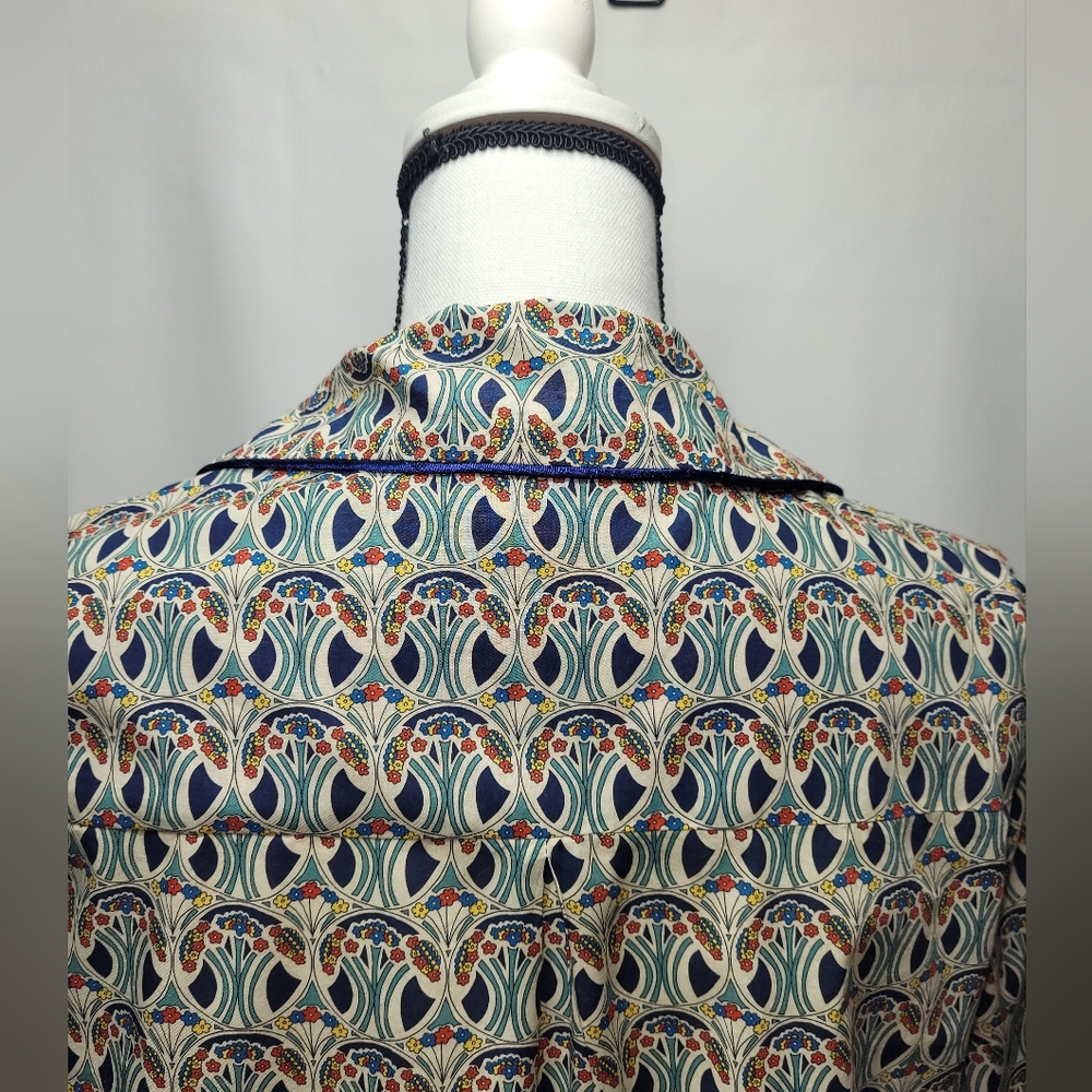 Liberty Of London Tana Lawn Cotton Fabric "Mauverina" Pajama Top - Picture 8 of 12
